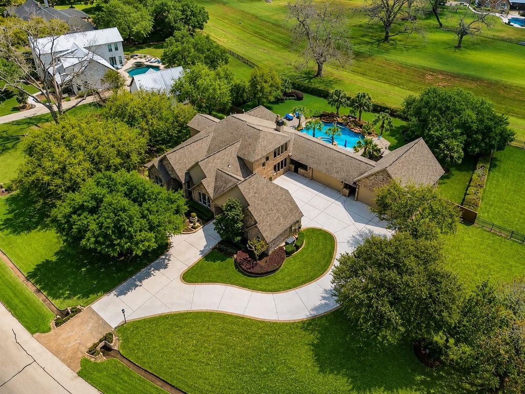 Aerial view — property backing to greenbelt