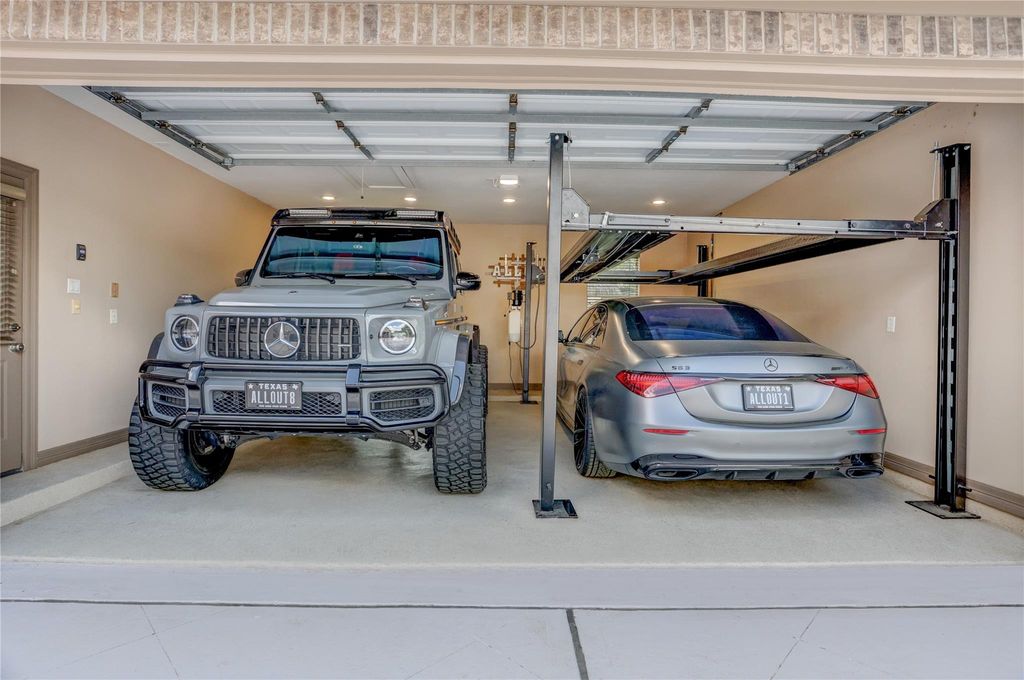 Garage with car lift system