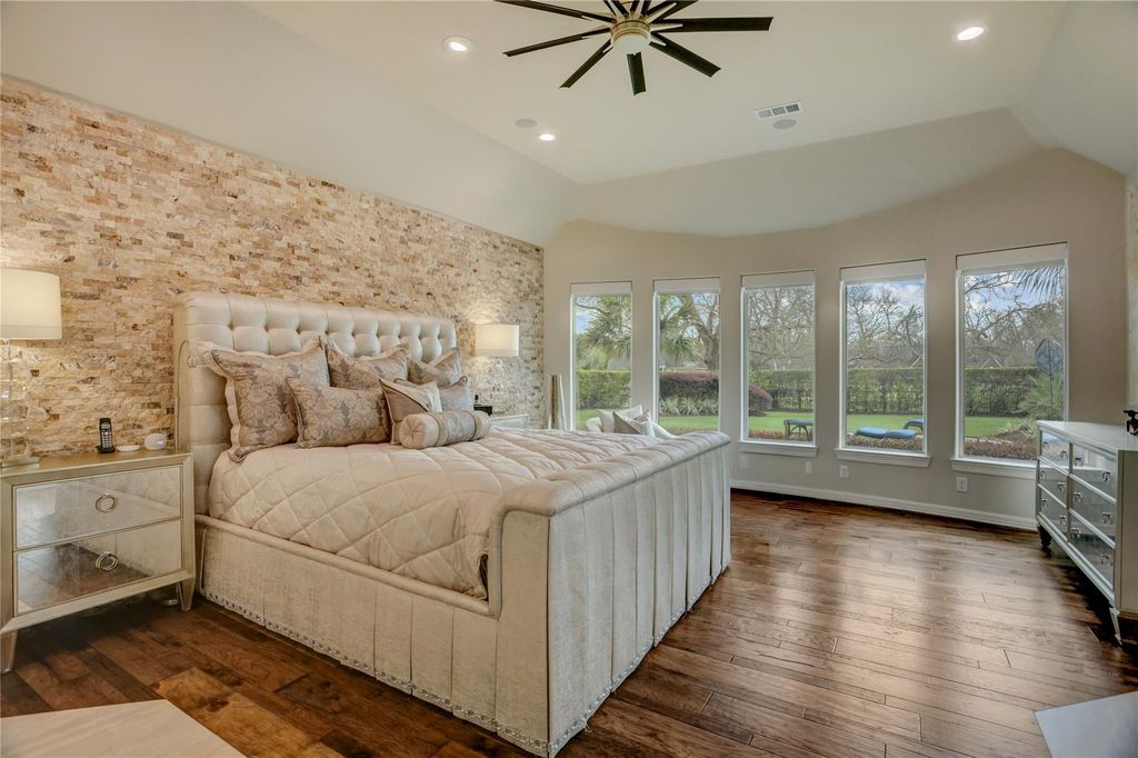 Primary Bedroom — Stone Accent Wall